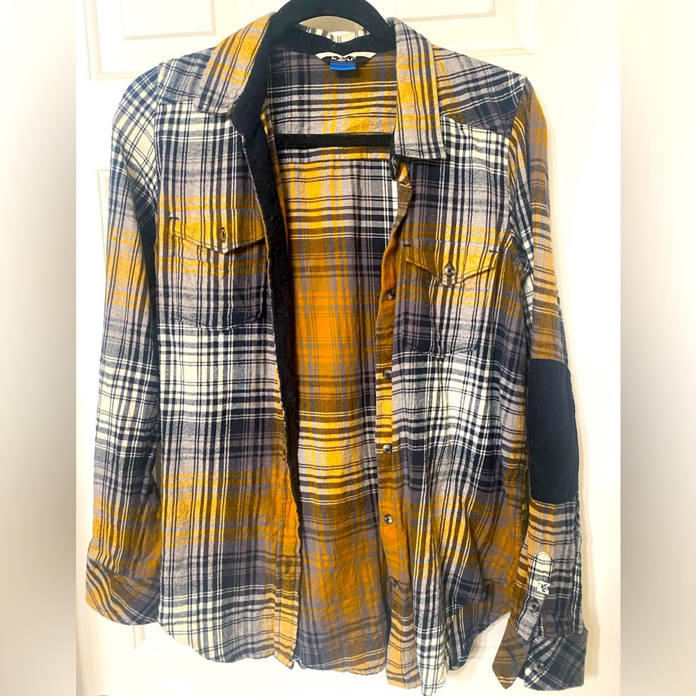 Kavu flannel shirt with elbow patches